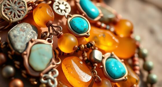 boho jewelry metal stones