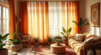boho light softening curtains