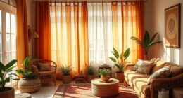 boho light softening curtains