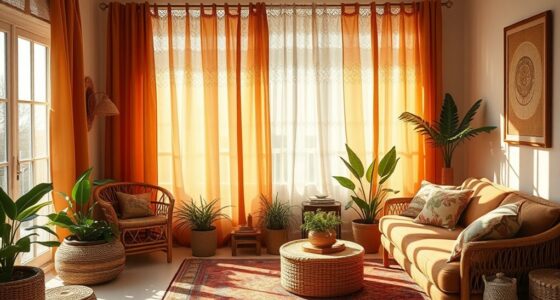 boho light softening curtains