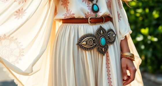 boho outfits with belt accents