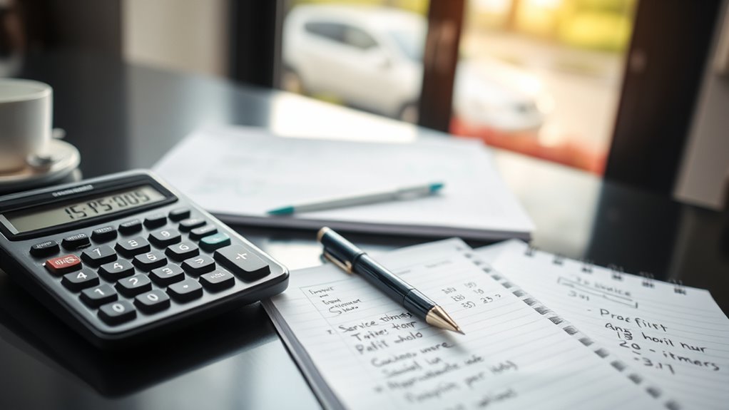 calculate service profit precisely