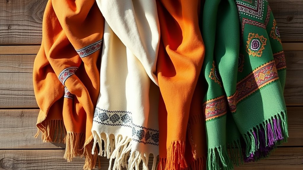 earthy tones with jewel accents