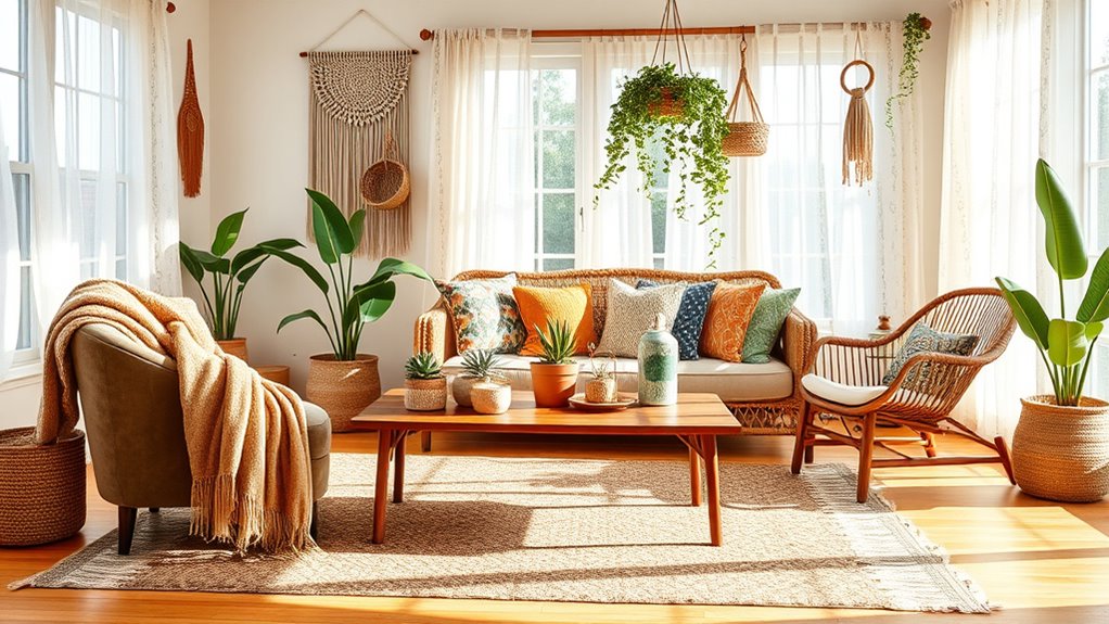 eclectic layered boho decor
