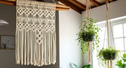 macram wall hangings and planters