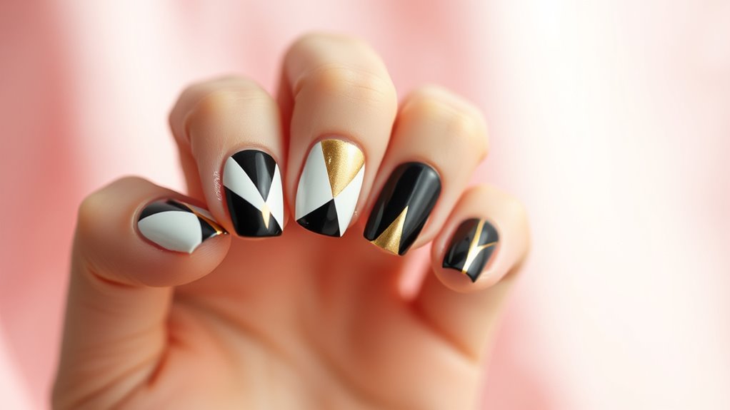 short nails bold style