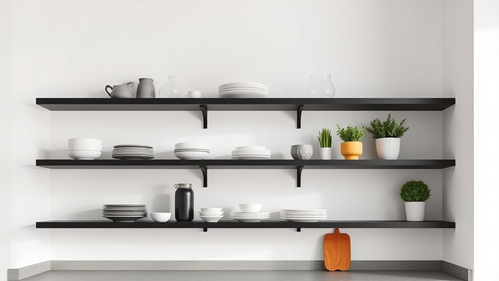 thoughtful balanced shelving display