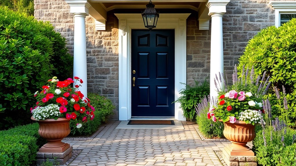 welcoming entrance with landscaping