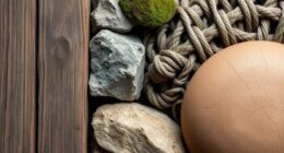 wood stone woven clay