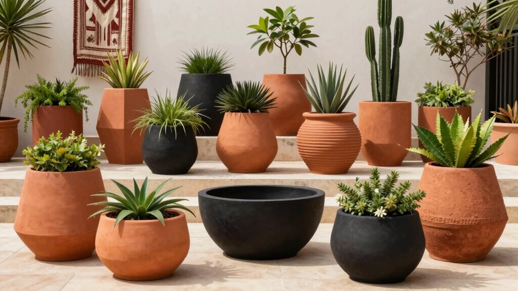 modern boho outdoor planters