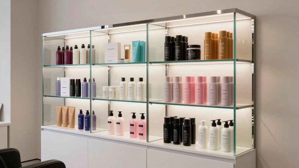 salon display shelving considerations