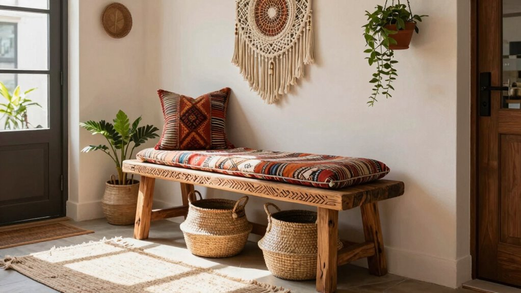 top boho entryway storage