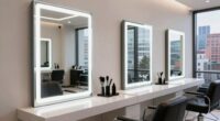 top led salon mirror stations