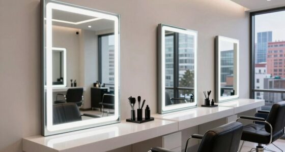 top led salon mirror stations