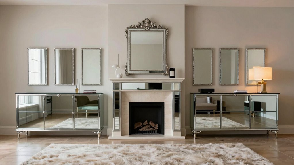 top mirror fireplace tv stands