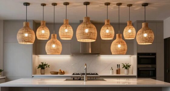 top rattan kitchen pendant lights