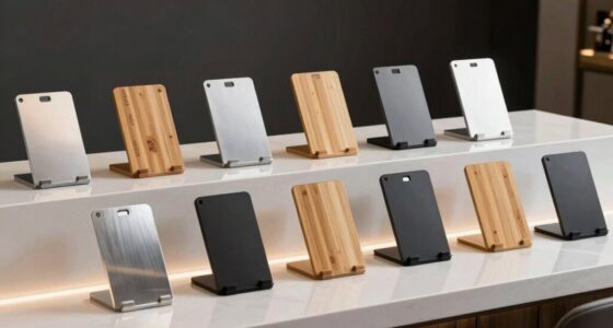 top reception desk tablet stands