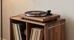 top record stands with storage
