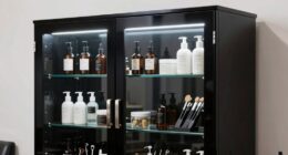 top salon lockable display cabinets
