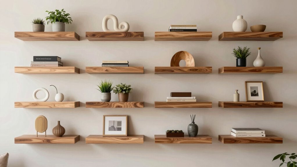 top solid wood floating shelves