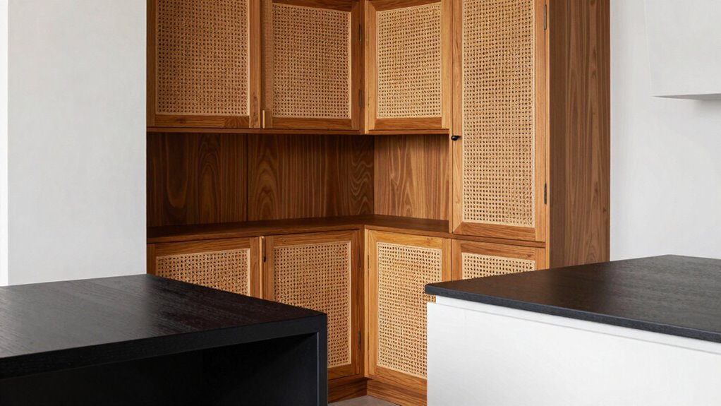 cane cabinet design balance