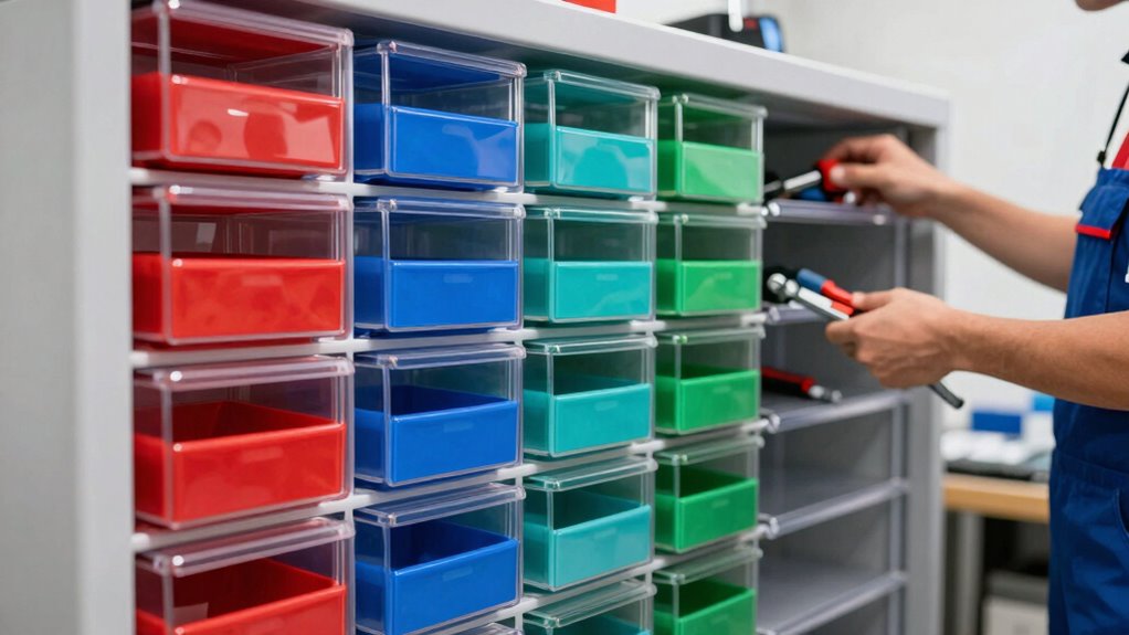 color coded organized storage system
