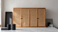 complementary solid shaped cabinetry