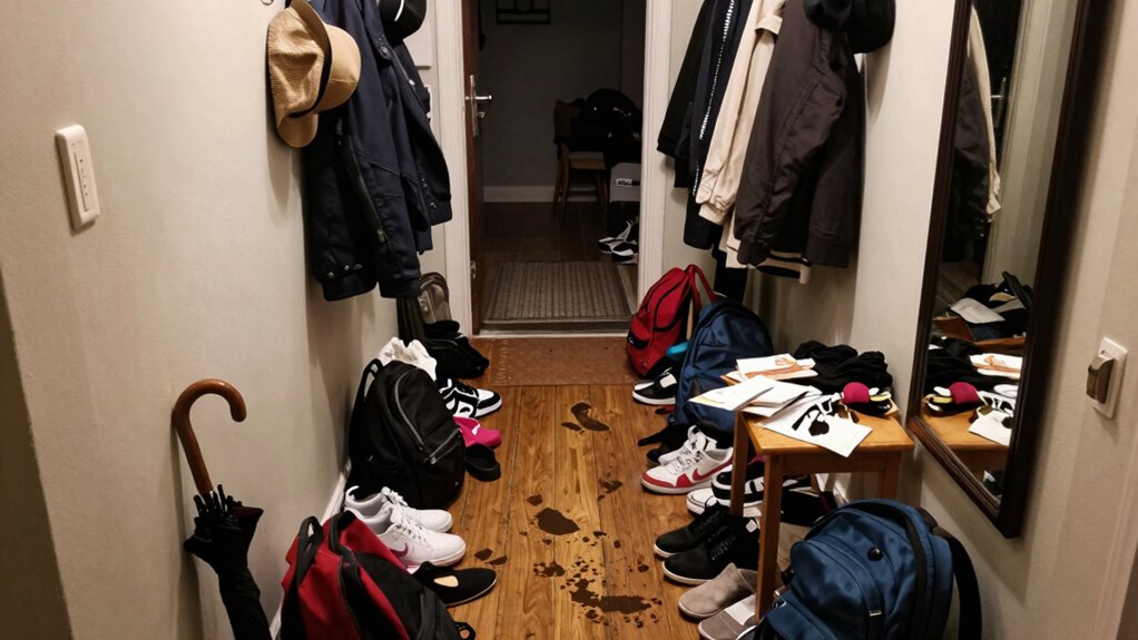 entryway clutter accumulation