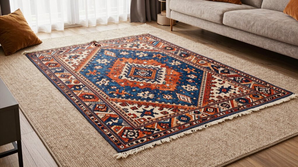 layered rugs add depth