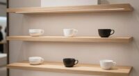 minimalist shelving displays