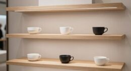 minimalist shelving displays