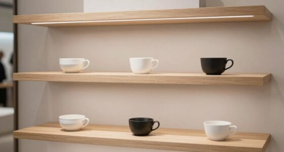 minimalist shelving displays
