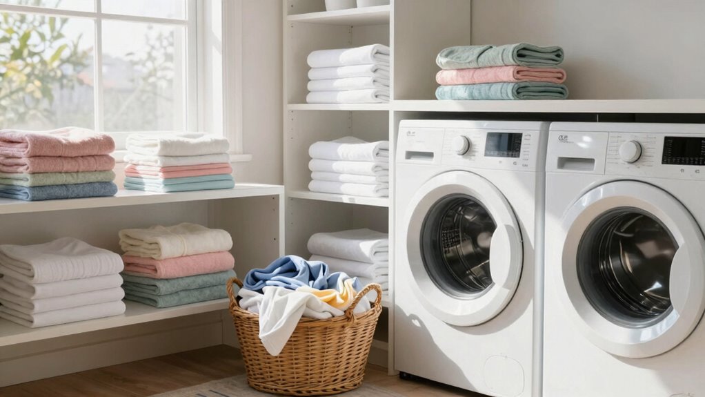organized sustainable laundry routine
