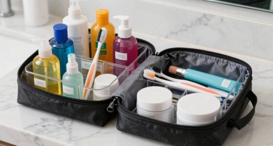 organized toiletry packing routine
