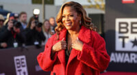 Queen Latifah Bundles Up in a Bold, Oversized Coat on the 2026 BET Awards Red Carpet