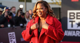 Queen Latifah Bundles Up in a Bold, Oversized Coat on the 2026 BET Awards Red Carpet