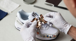 The Nike Air Max Muse "Floral Pack" Wraps Metallic Petal Hardware Around A White Leather Build