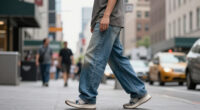 Hold The Skinny Jeans—This Is The Denim Trend Fashion People In NYC Are Wearing With White Sneakers
