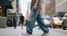 Hold The Skinny Jeans—This Is The Denim Trend Fashion People In NYC Are Wearing With White Sneakers