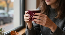 Anne Hathaway’s “Cherry Noir” Manicure Is Fall’s Moodiest Nail Trend